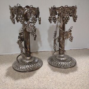 Silversmith Silver  Grapevine Candle Holders. HC